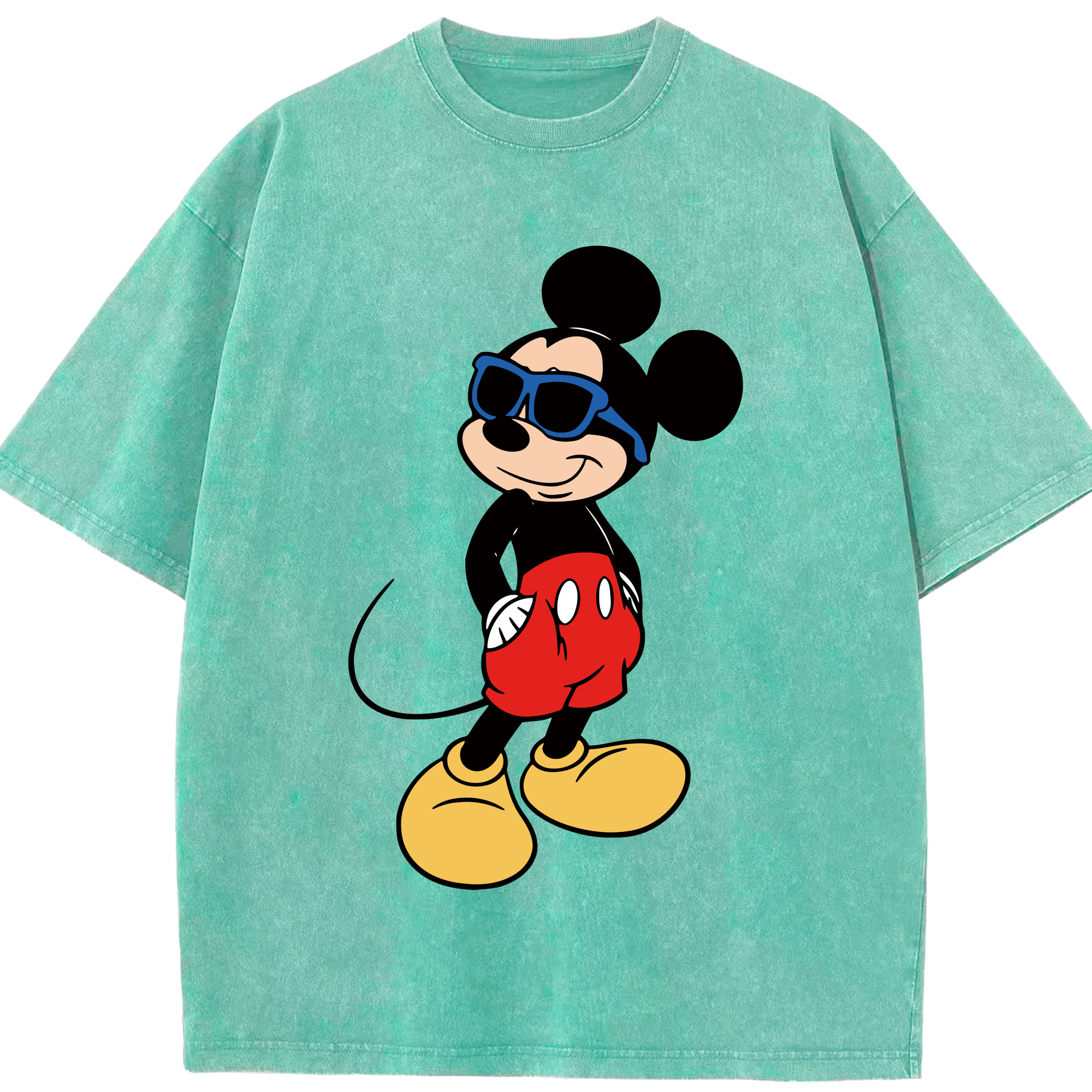 （画像用） ミッキーマウス Mickey Mouse 綿100% ヴィンテージ風 半袖Tシャツ（フロントプリント）